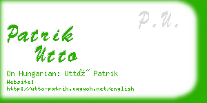 patrik utto business card